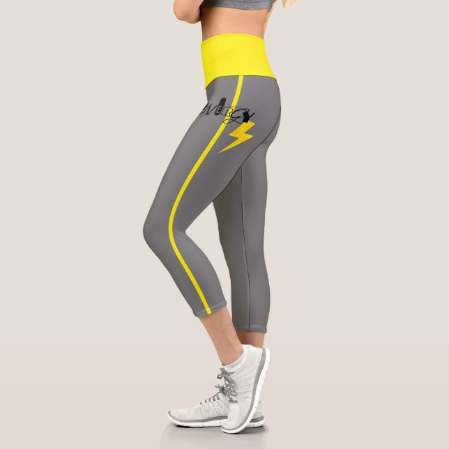Leggings Capri Panneau Énergie Power Yellow Line (Gauche)