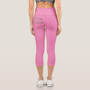 Leggings Capri Pantacourt rose en acier rose