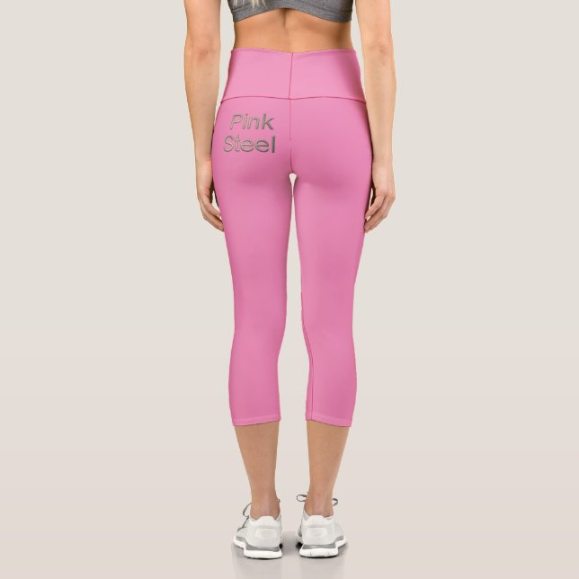 Leggings Capri Pantacourt rose en acier rose (Verso)