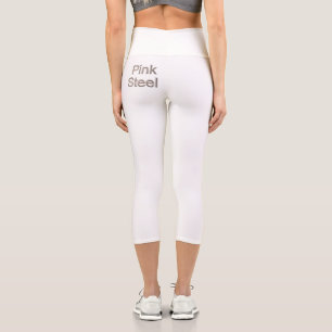 Leggings Capri Pantalon capri blanc en acier rose