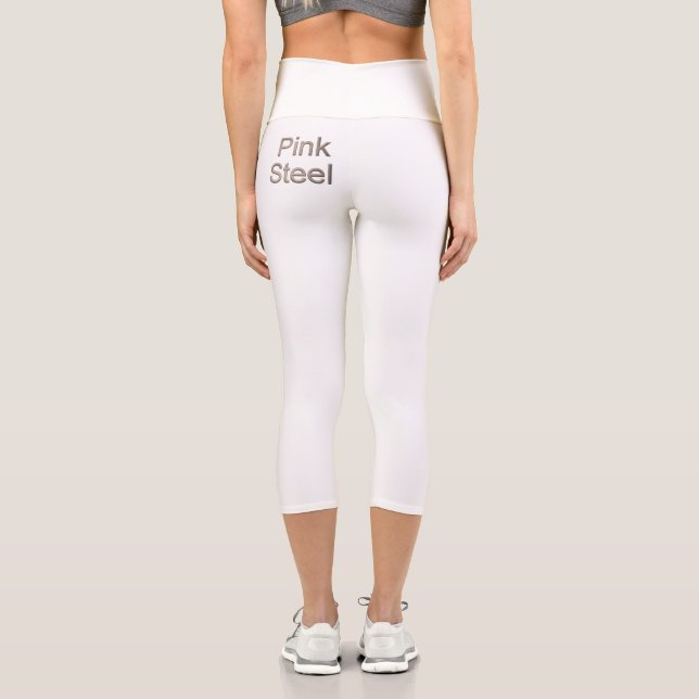 Leggings Capri Pantalon capri blanc en acier rose (Verso)
