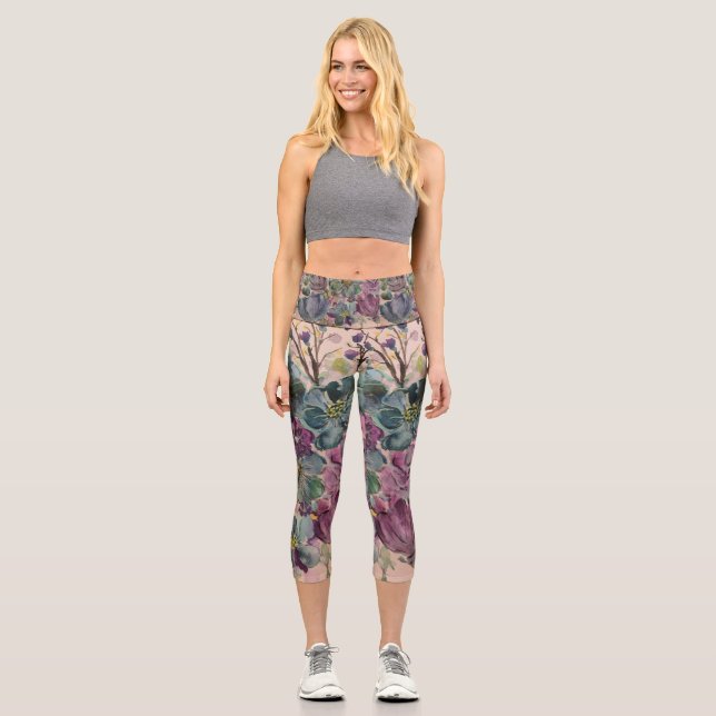 Leggings Capri Pantalon de Yoga Asana Blossom (Recto)