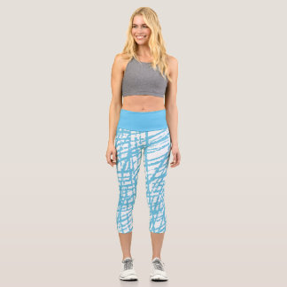 Leggings Capri pantalon de yoga bleu-haut