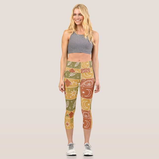 Leggings Capri Pantalon de yoga boho (Recto)