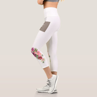 Leggings Capri "Pantalon de Yoga Floral Fleur de flux de fleurs"