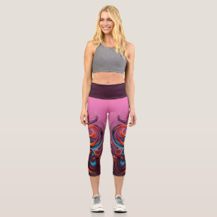 Leggings Capri Pantalon de yoga imprimé unique