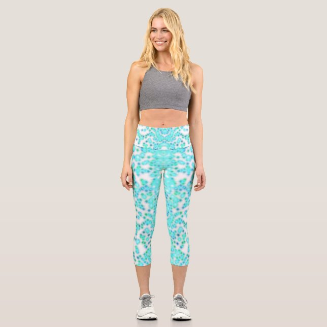 Leggings Capri Pantalon de yoga turquoise (Recto)