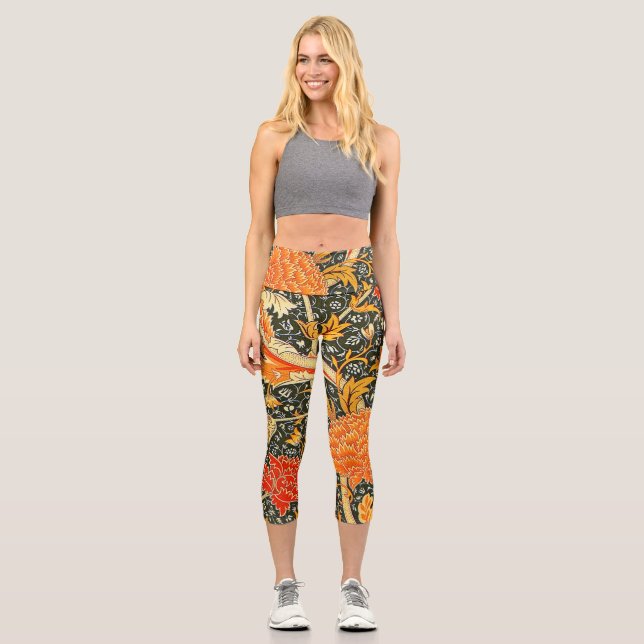 Leggings Capri Papier peint fleur de William Morris Cray (Recto)