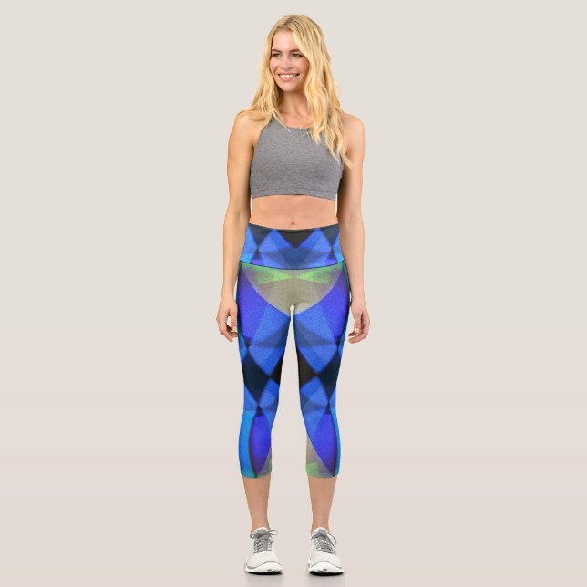 Leggings Capri Papillon bleu (Recto)
