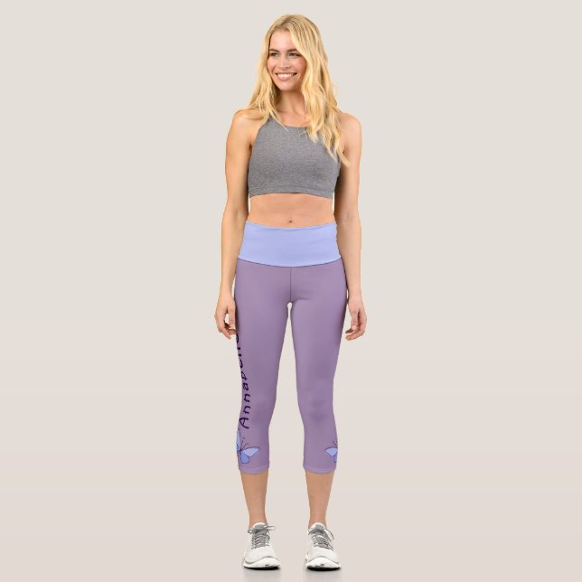 Leggings Capri Papillon bleu - Nom - Violet Périwinkle (Recto)