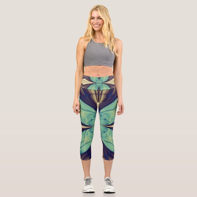 Leggings Capri Papillon en bleu (Recto)