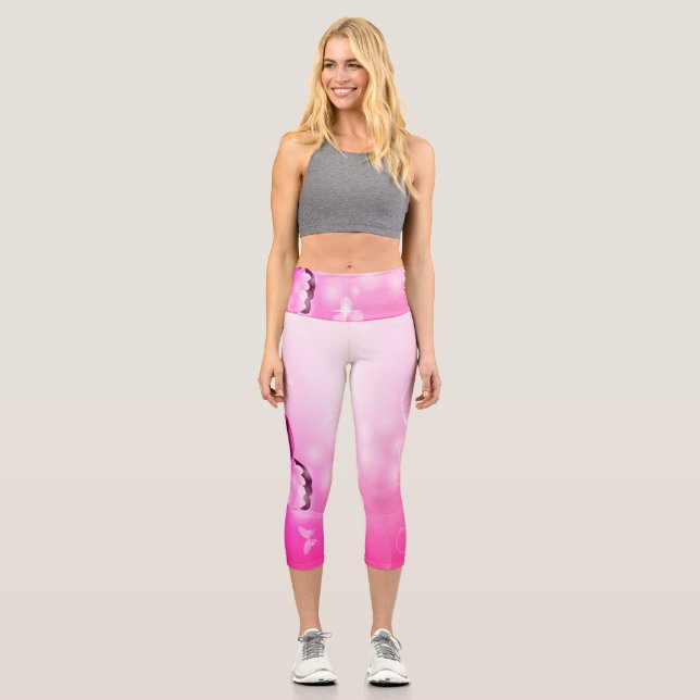 Leggings Capri Papillon magenta (Recto)