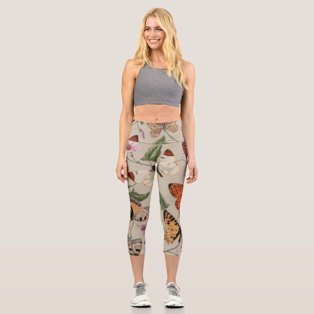 Leggings Capri Papillon Moth Nature Collection Dessin (Recto)