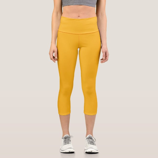 Leggings Capri Pâques jaune or (Recto)