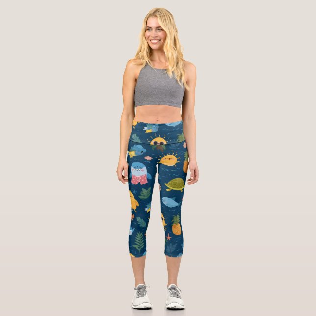 Leggings Capri Paradis d'été Capris taille haute Cadeau (Recto)
