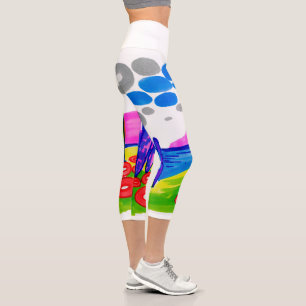 Leggings Capri Paradis Pop Art – Paysage Graphique Audacieux