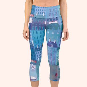 Leggings Capri Paris bleu
