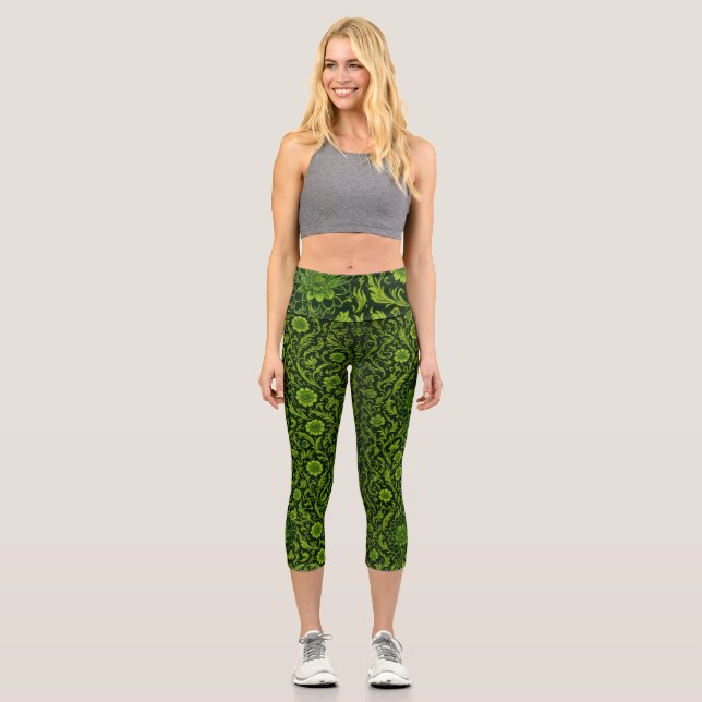 Leggings Capri Parquet vert complexeCapris haut taille (Recto)