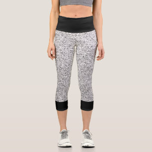 Leggings Capri Parties scintillant brillante gris argent avec noi