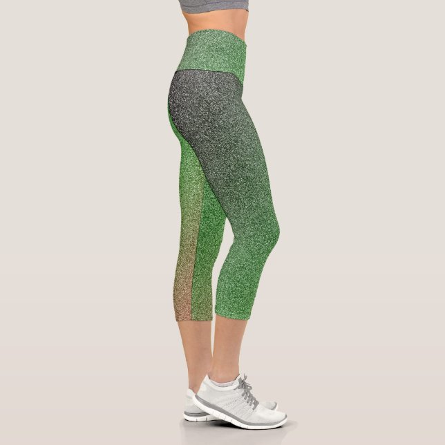 Leggings Capri Parties scintillant de dégradé vert foncé-rouge Ca (Droite)