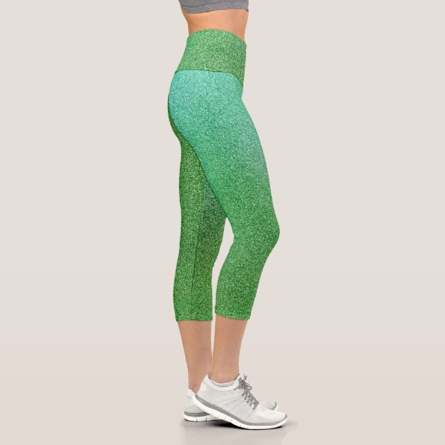 Leggings Capri Parties scintillant de Gradient de Lime Vert Capri (Droite)