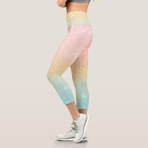 Leggings Capri Parties scintillant de Monnaie d'or rose Ombre Des