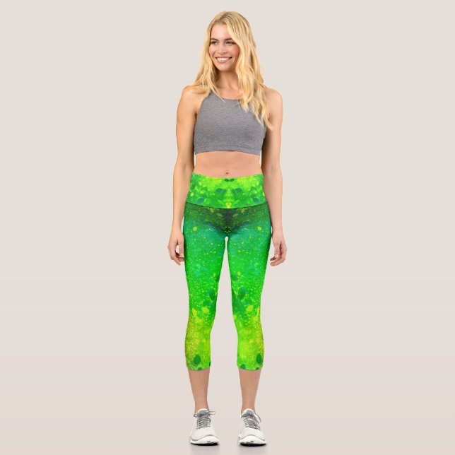 Leggings Capri Parties scintillant Lime Green (Recto)