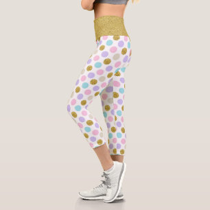 Leggings Capri Parties scintillant Pastel Polka Dot