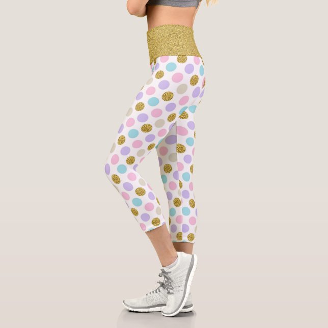Leggings Capri Parties scintillant Pastel Polka Dot (Gauche)