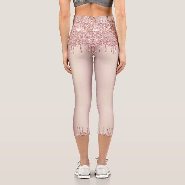 Leggings Capri Parties scintillant rose Gold Blush Étincelle Dans (Verso)