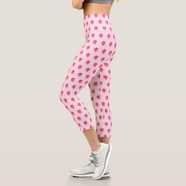Leggings Capri Parties scintillant rose mignonne (Gauche)
