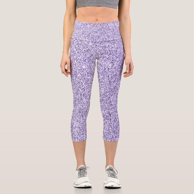 Leggings Capri Parties scintillant violette ultra violette (Recto)