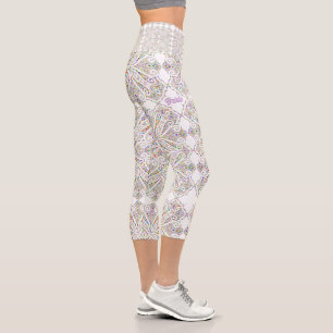 Leggings Capri Pastel Lace Look Bride's