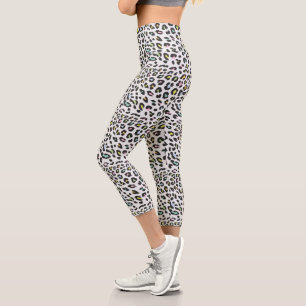 Leggings Capri Pastel Leopard Spot Motif