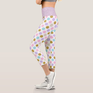 Leggings Capri Pastel Polka Dot Glitt