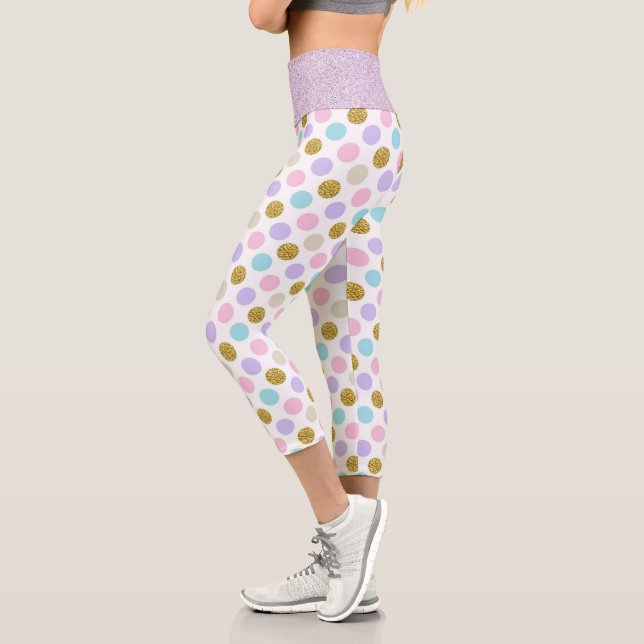 Leggings Capri Pastel Polka Dot Glitt (Gauche)