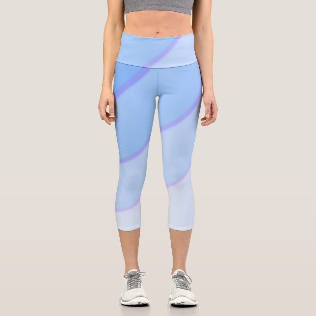 Leggings Capri Pâtel motif à vent ombre bleu (Recto)