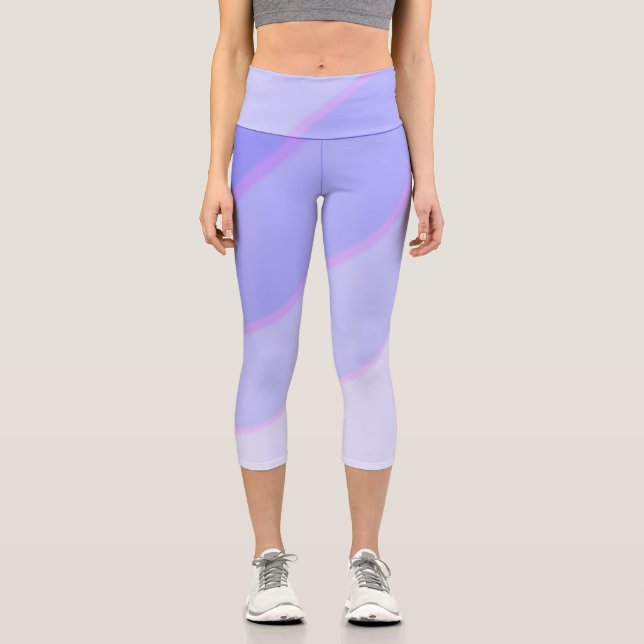 Leggings Capri Pâtel motif de wirl ombre Lilac (Recto)