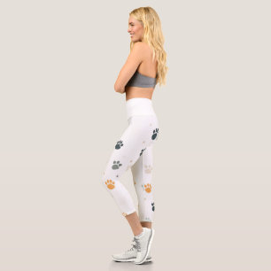 Leggings Capri Pâtes et Pose Yoga Capri Leggings! 🐾 🧘 ‍ ♀️