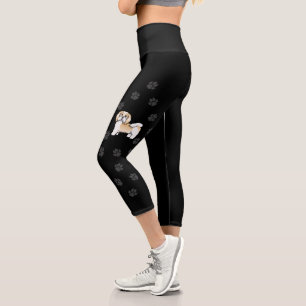 Leggings Capri Pauvres Et Blancs Havanais Cute Dessin Chien Avec