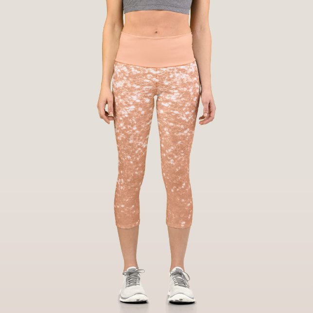 Leggings Capri Peacher mousseux couleur de l'année 2024 (Recto)