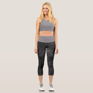 Leggings Capri Peau de léopard guépard noir mignon imprimé animal