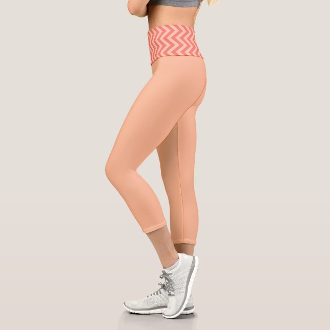 Leggings Capri Pêche et canneberge Chevron (Gauche)