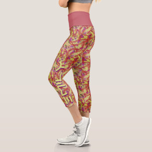 Leggings Capri Peinture à pinceau motif de graffiti Abstrait pers