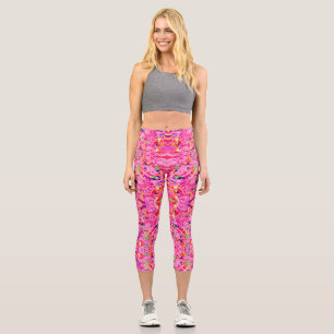 Leggings Capri Peinture tourbillons abstraits colorés mignons