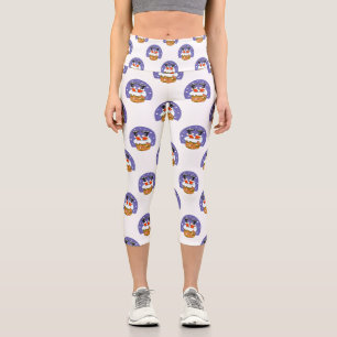 Leggings Capri Père Noël À Chimney, Neige, Noël, Nouvel An
