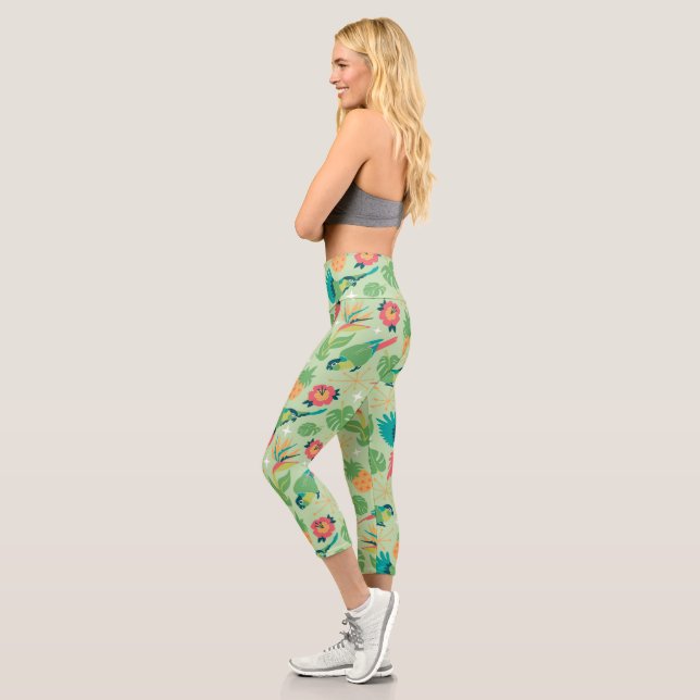 Leggings Capri Perroquet Tiki (Gauche)