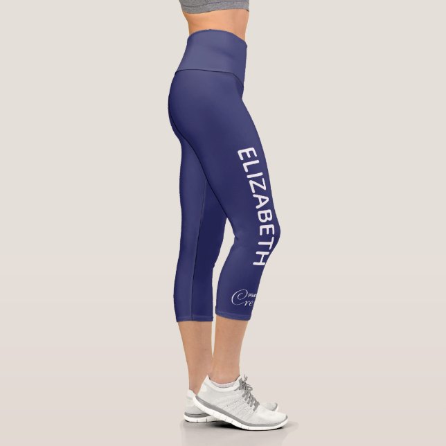 Leggings Capri Personalized Pilates Crew Reformer / Mat Blue (Droite)