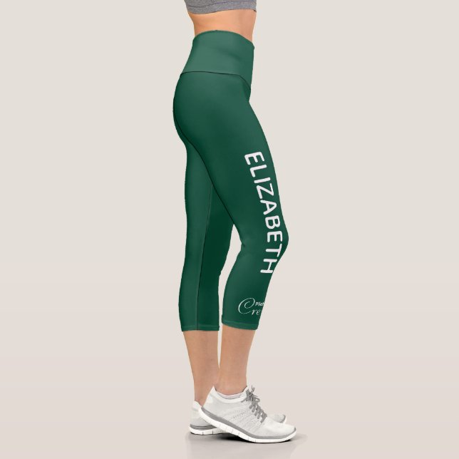 Leggings Capri Personalized Pilates Crew Reformer / Mat Green (Droite)