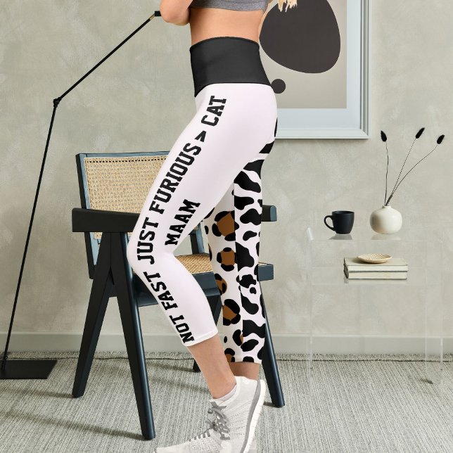 Leggings Capri Personnalisé Big Chat Motif Spot Imprimer Animal a (Créateur téléchargé)